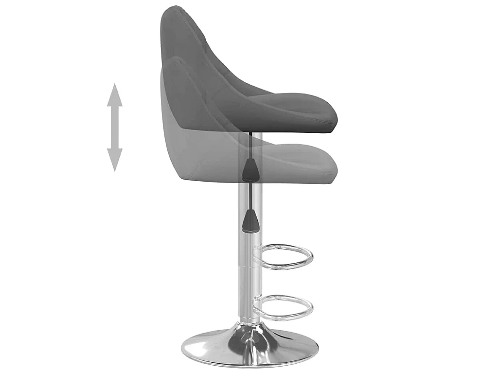 Tabourets de bar lot de 2 gris foncé velours