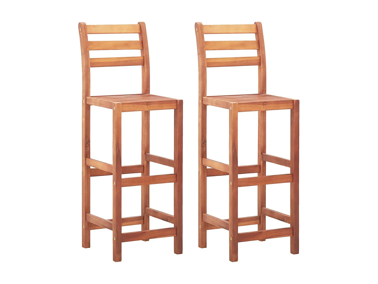 Bancos de bar 2 pcs madeira de acácia maciça