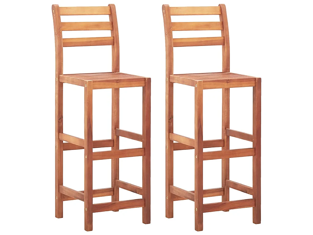 Bancos de bar 2 pcs madeira de acácia maciça