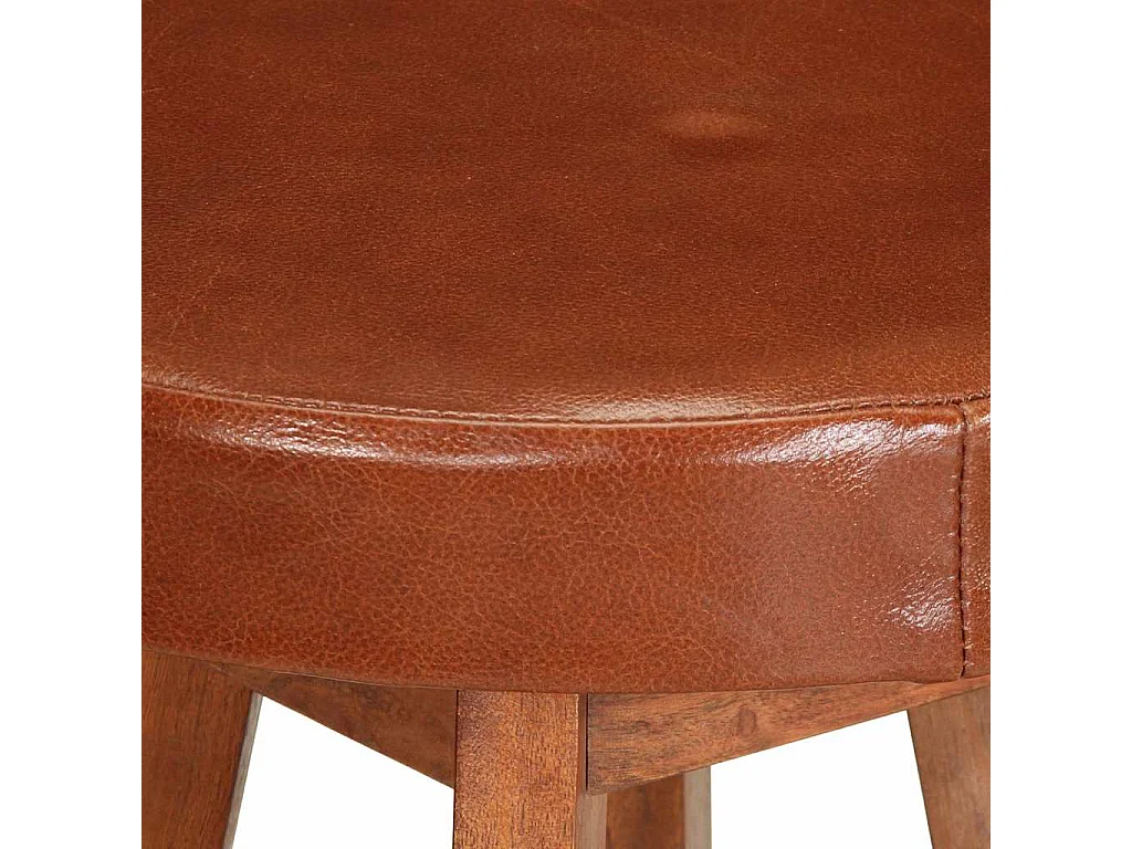 Barstoelen 2 st echt leer en massief acaciahout