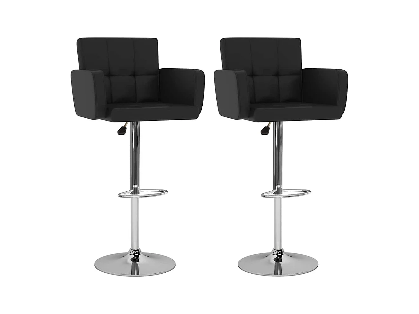 Tabourets de bar lot de 2 noir similicuir