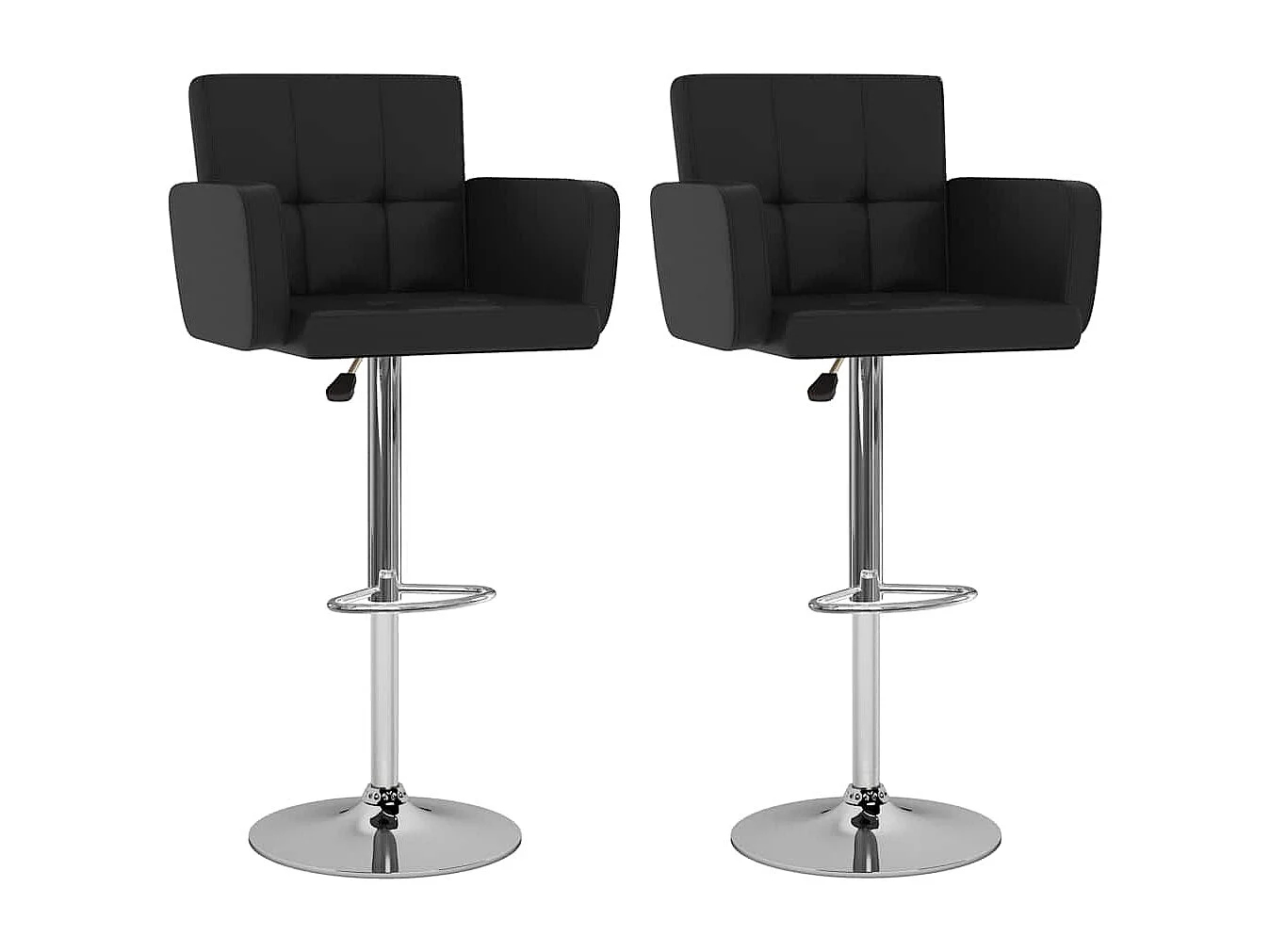 Tabourets de bar lot de 2 noir similicuir