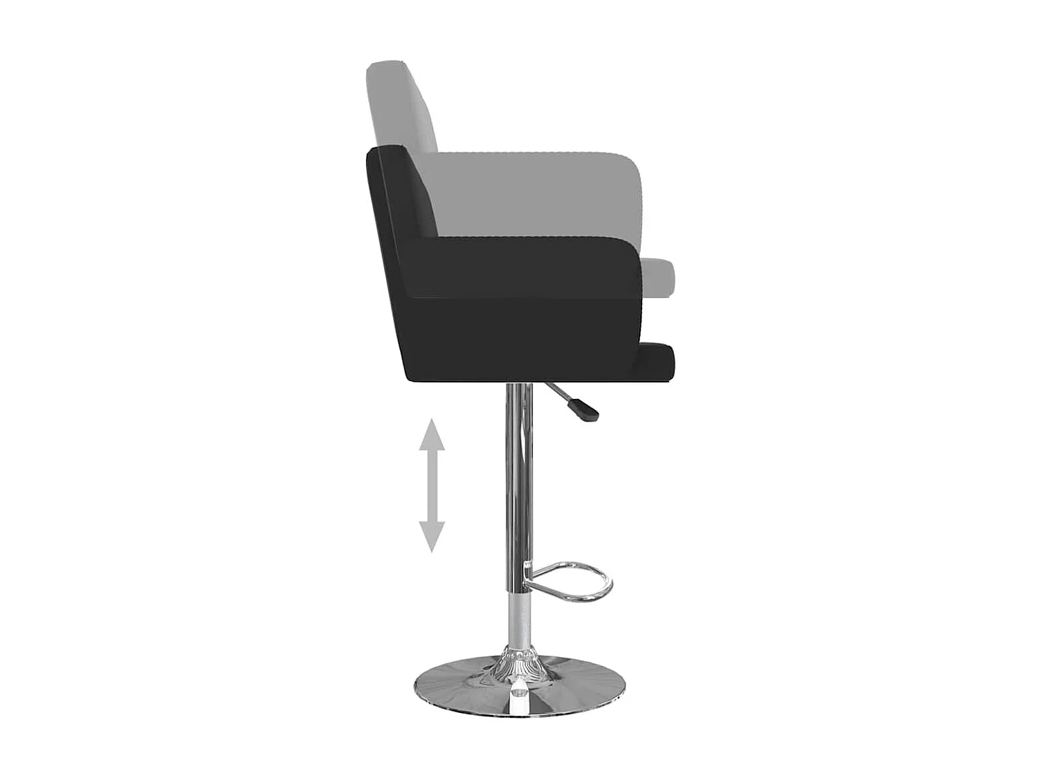Tabourets de bar lot de 2 noir similicuir