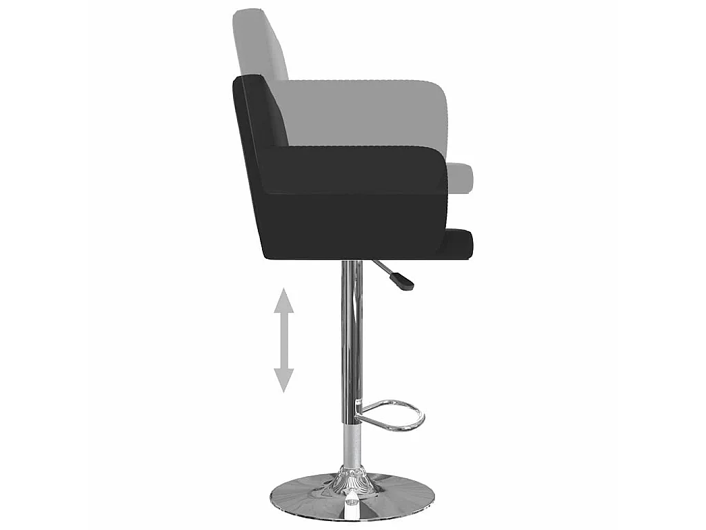 Tabourets de bar lot de 2 noir similicuir