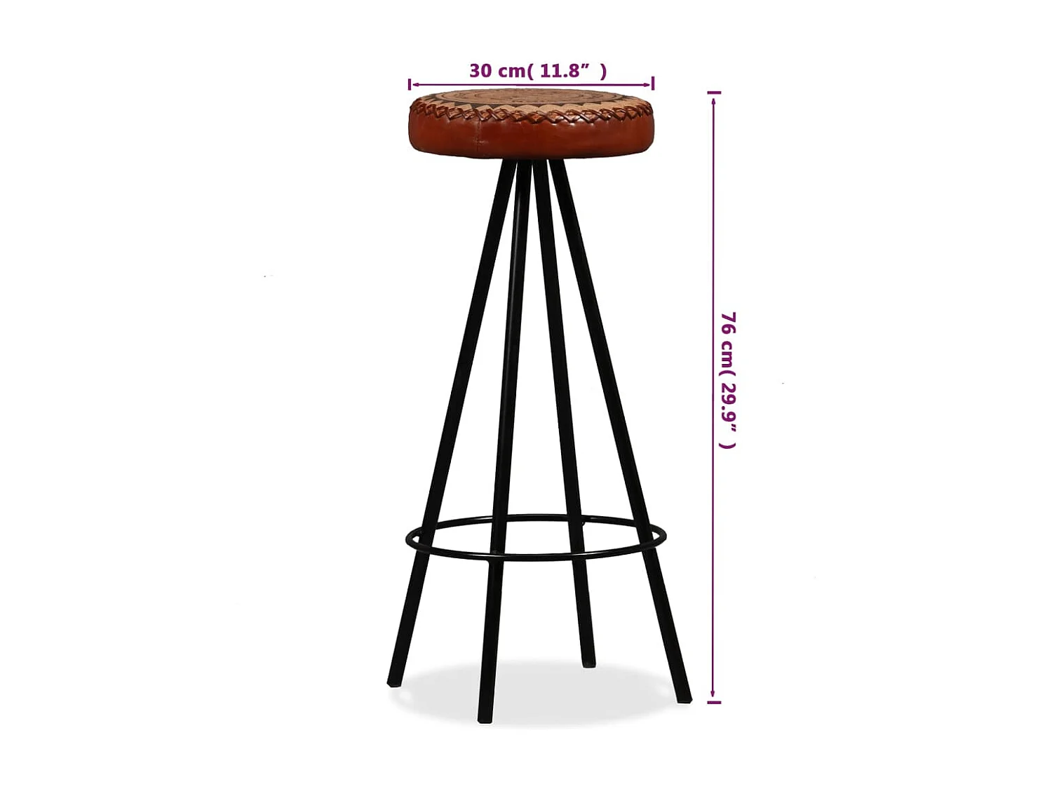 Taburetes de barra de cocina 2 unidades cuero auténtico