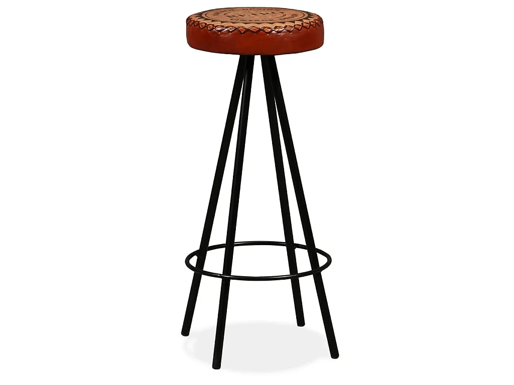 Tabourets de bar lot de 2 cuir véritable