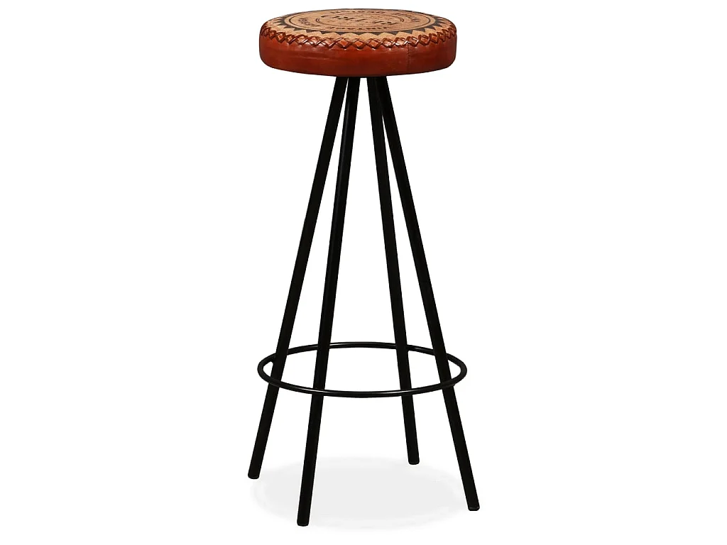 Barhocker 2 Stk. Echtleder
