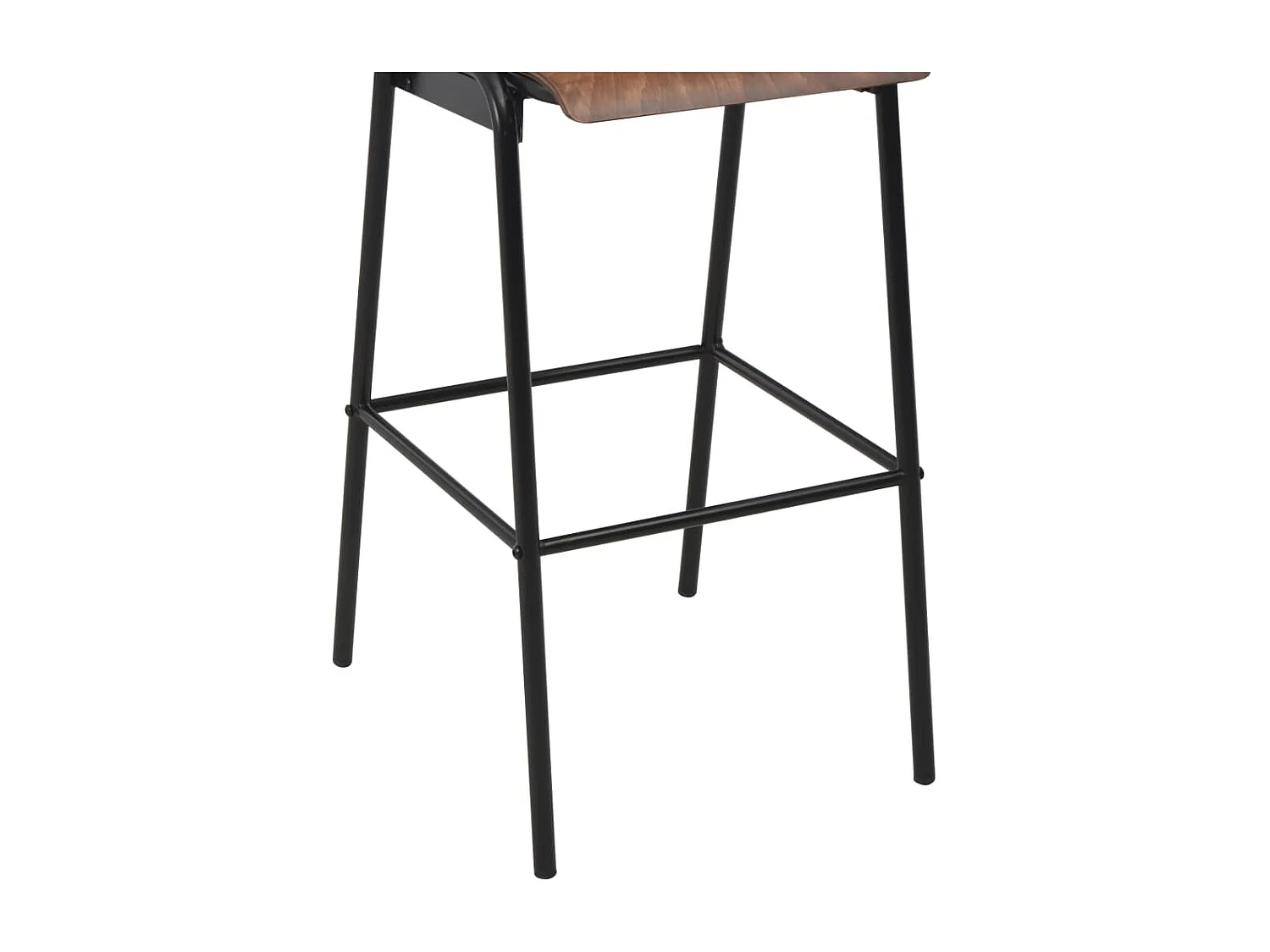 Tabourets de bar lot de 2 marron contreplaqué solide et acier