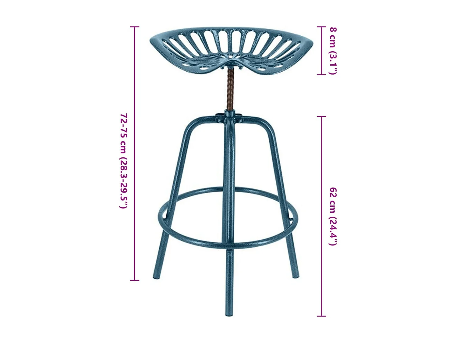 Chaise de tracteur de bar bleu