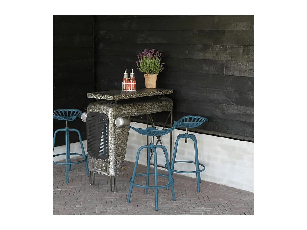 Chaise de tracteur de bar bleu