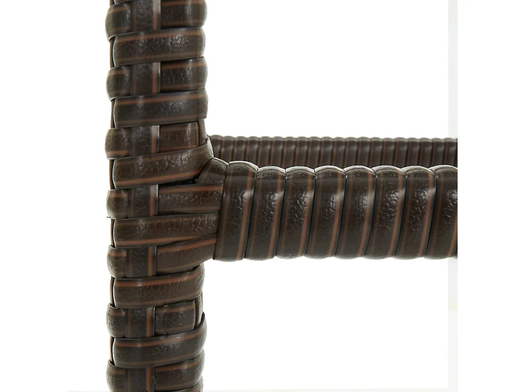 Barhocker mit Kissen 3 Stk. Braun Poly Rattan