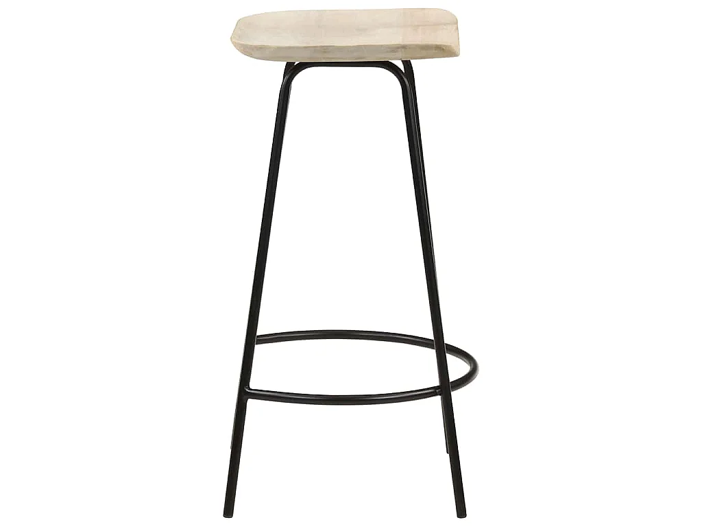 Tabourets de bar lot de 2 bois de manguier massif