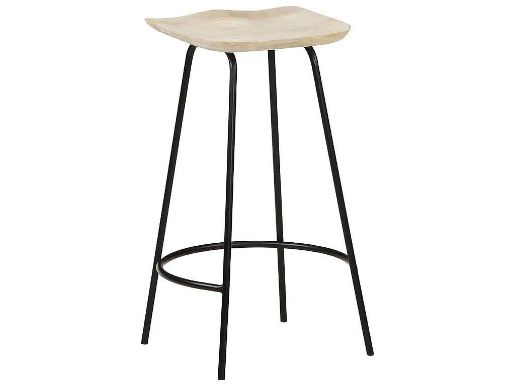Tabourets de bar lot de 2 bois de manguier massif