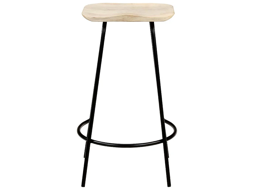 Tabourets de bar lot de 2 bois de manguier massif