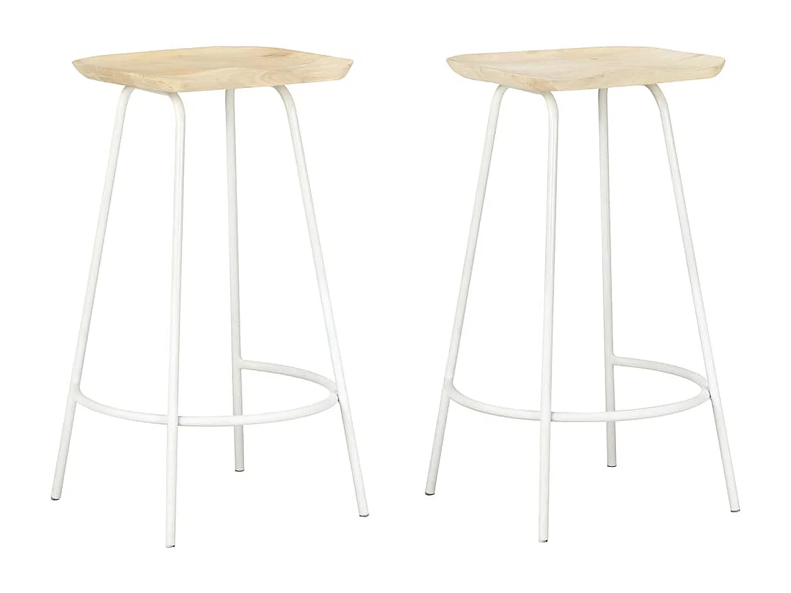 Bancos de bar 2 pcs madeira de mangueira maciça