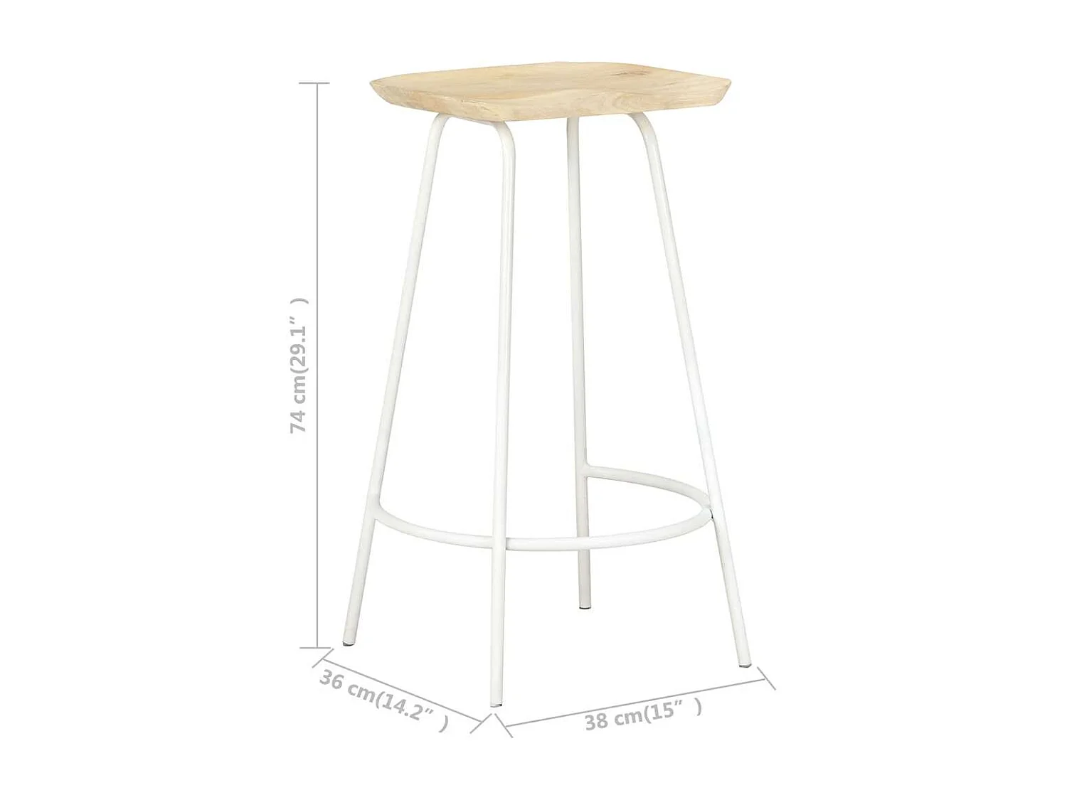 Bancos de bar 2 pcs madeira de mangueira maciça