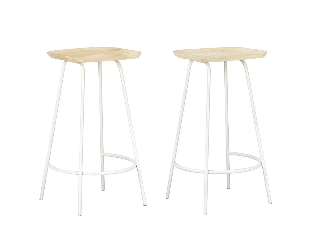 Barhocker 2 Stk. Mango Massivholz