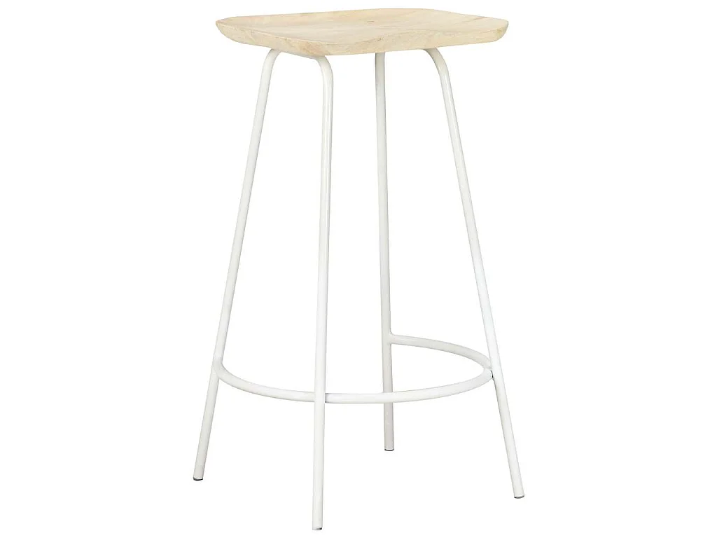 Tabourets de bar lot de 2 bois de manguier massif