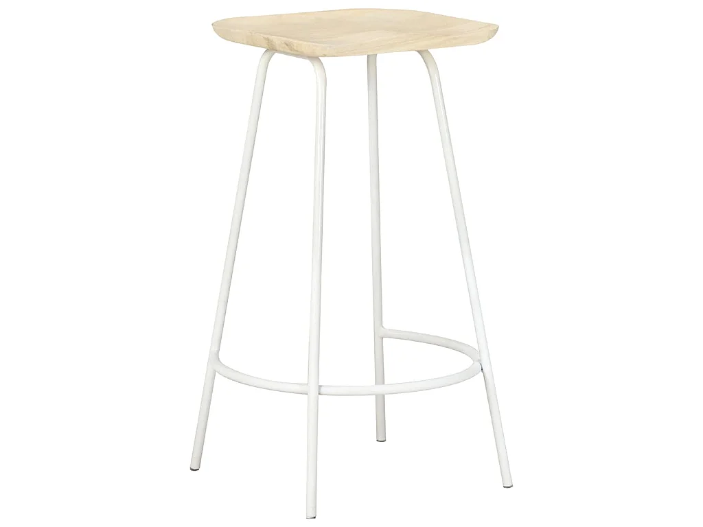Tabourets de bar lot de 2 bois de manguier massif