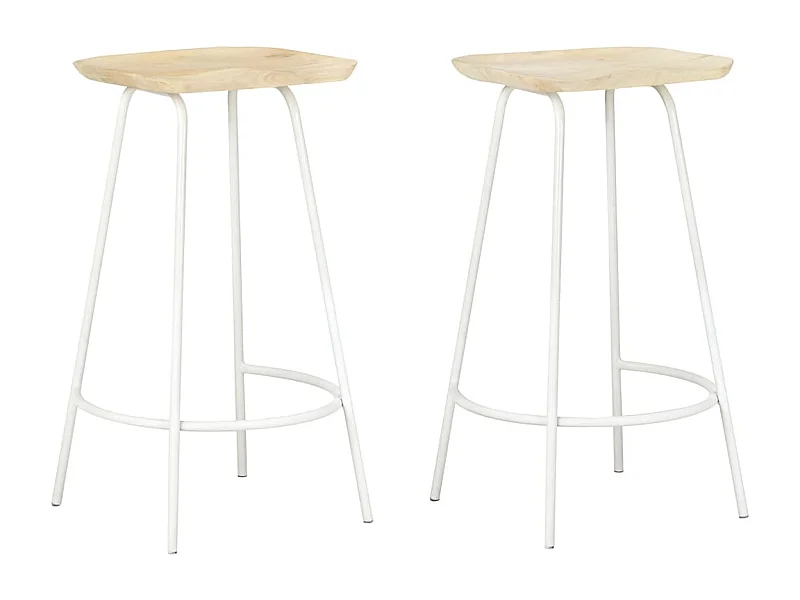 Bancos de bar 2 pcs madeira de mangueira maciça