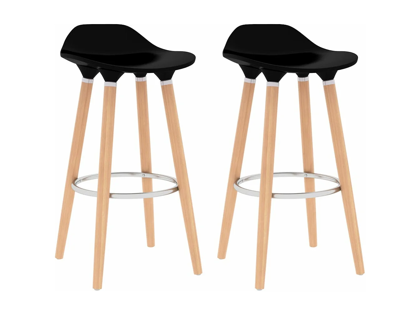 Tabourets de bar lot de 2 noir