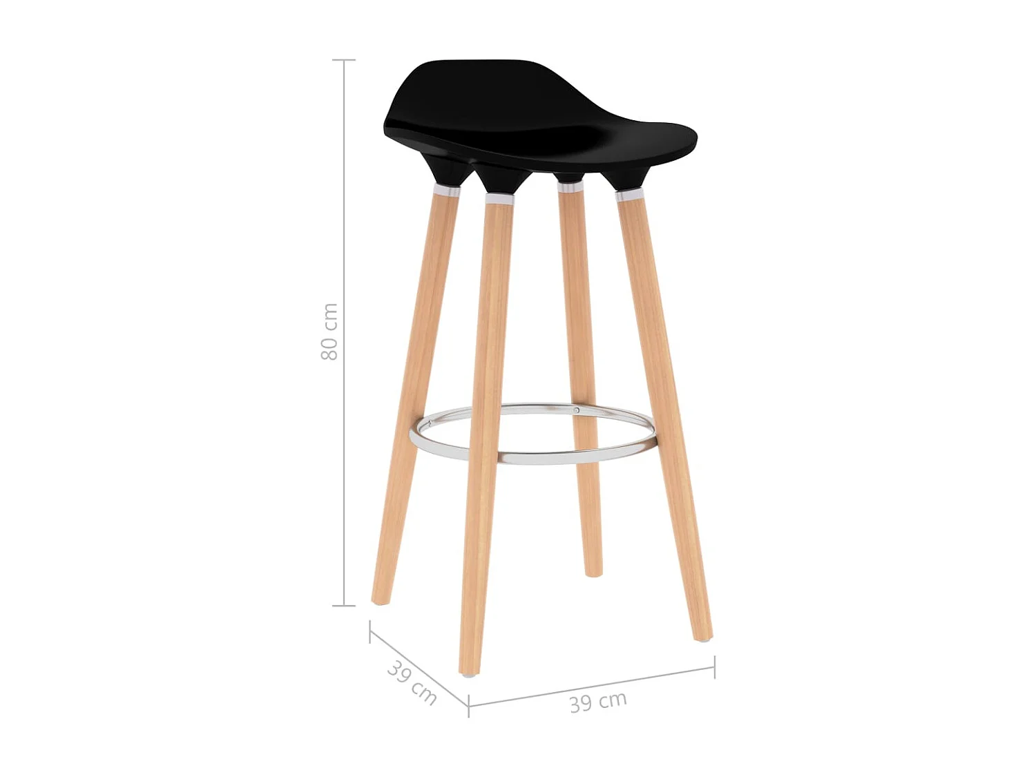 Tabourets de bar lot de 2 noir
