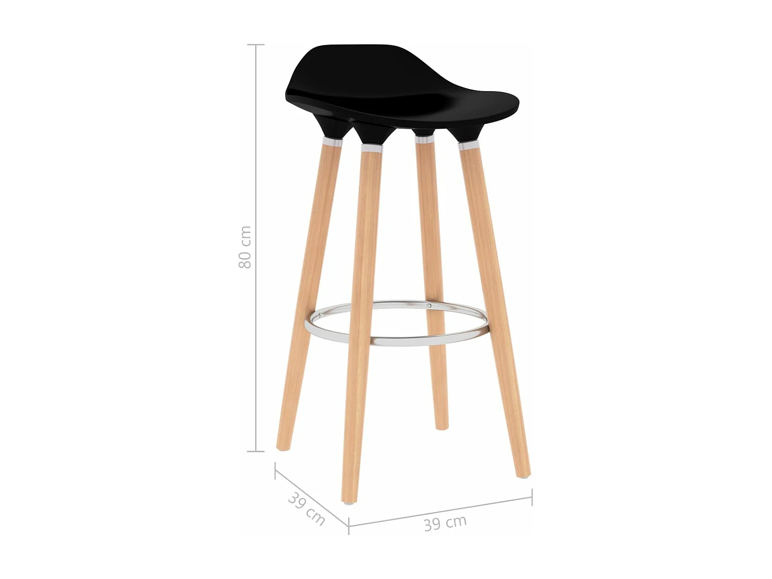 Tabourets de bar lot de 2 noir