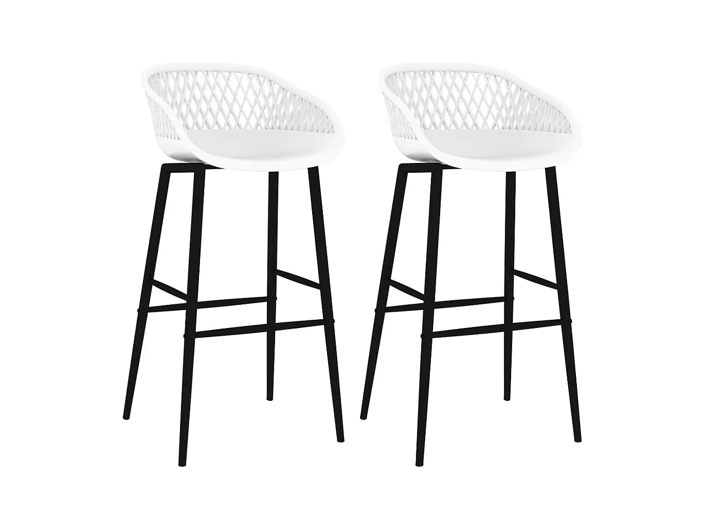 Chaises de bar lot de 2 blanc