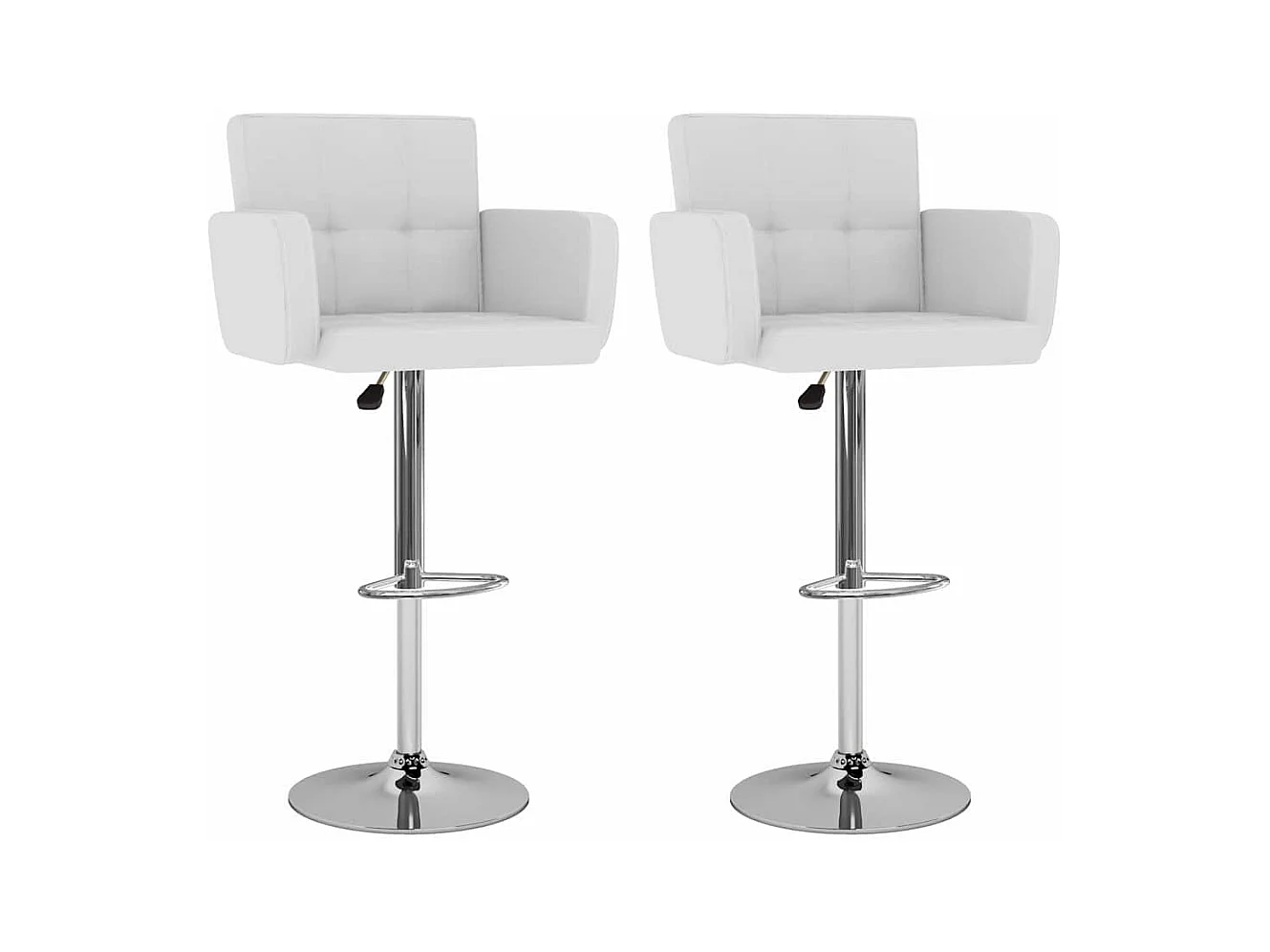 Tabourets de bar lot de 2 blanc similicuir