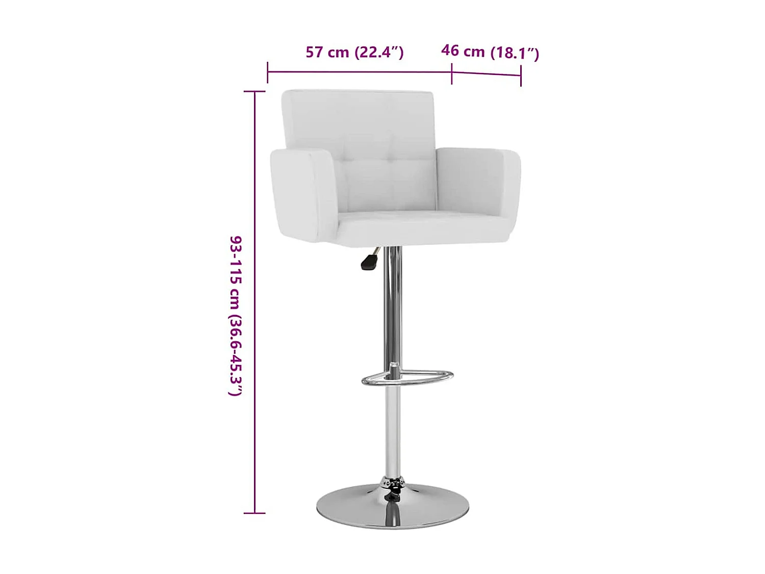 Barhocker 2 Stk. Weiß Kunstleder