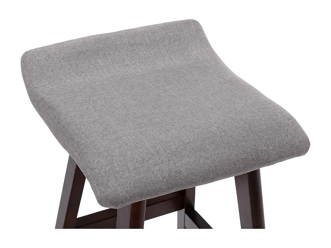 Tabourets de bar lot de 2 gris clair tissu