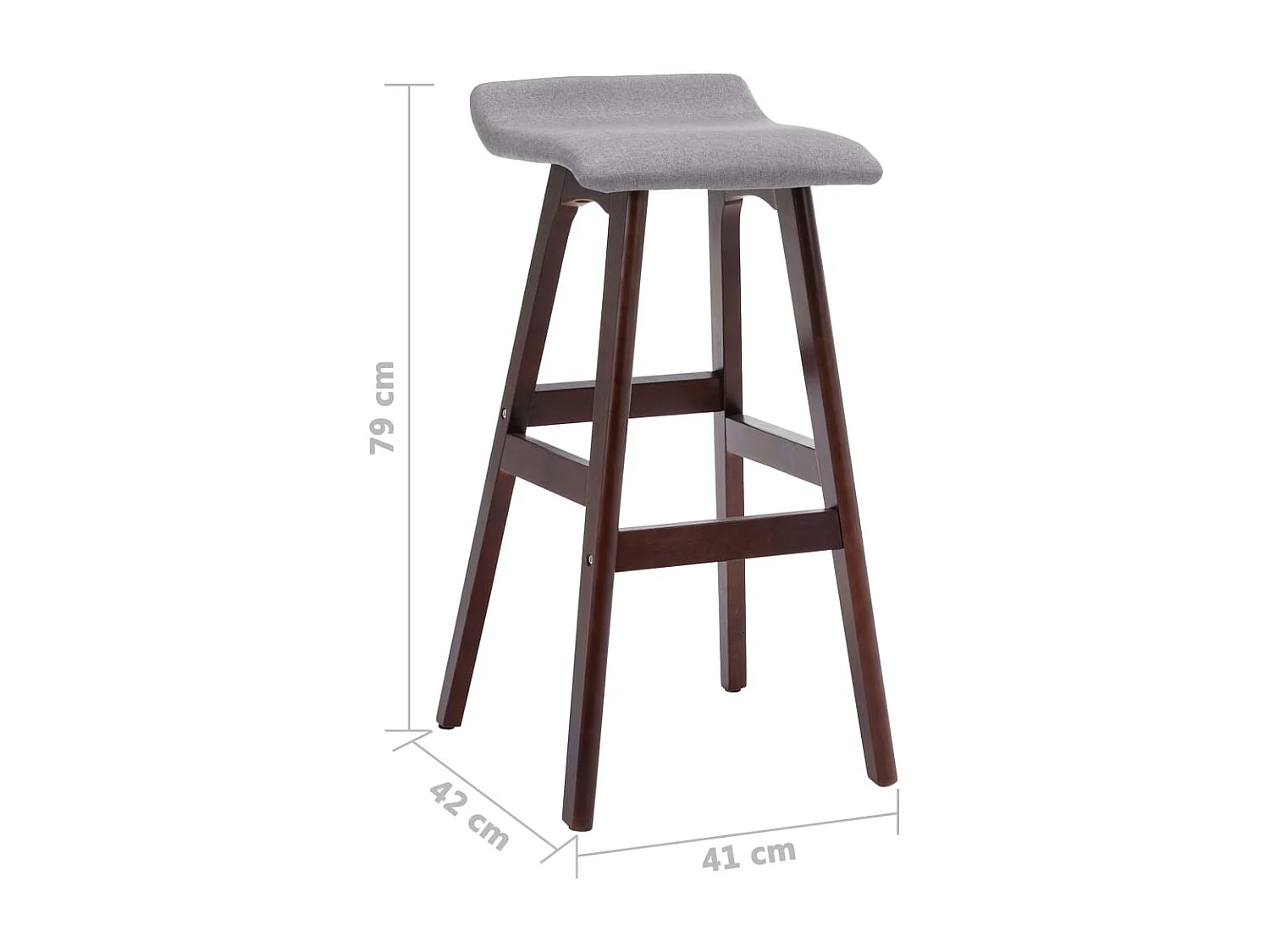 Tabourets de bar lot de 2 gris clair tissu