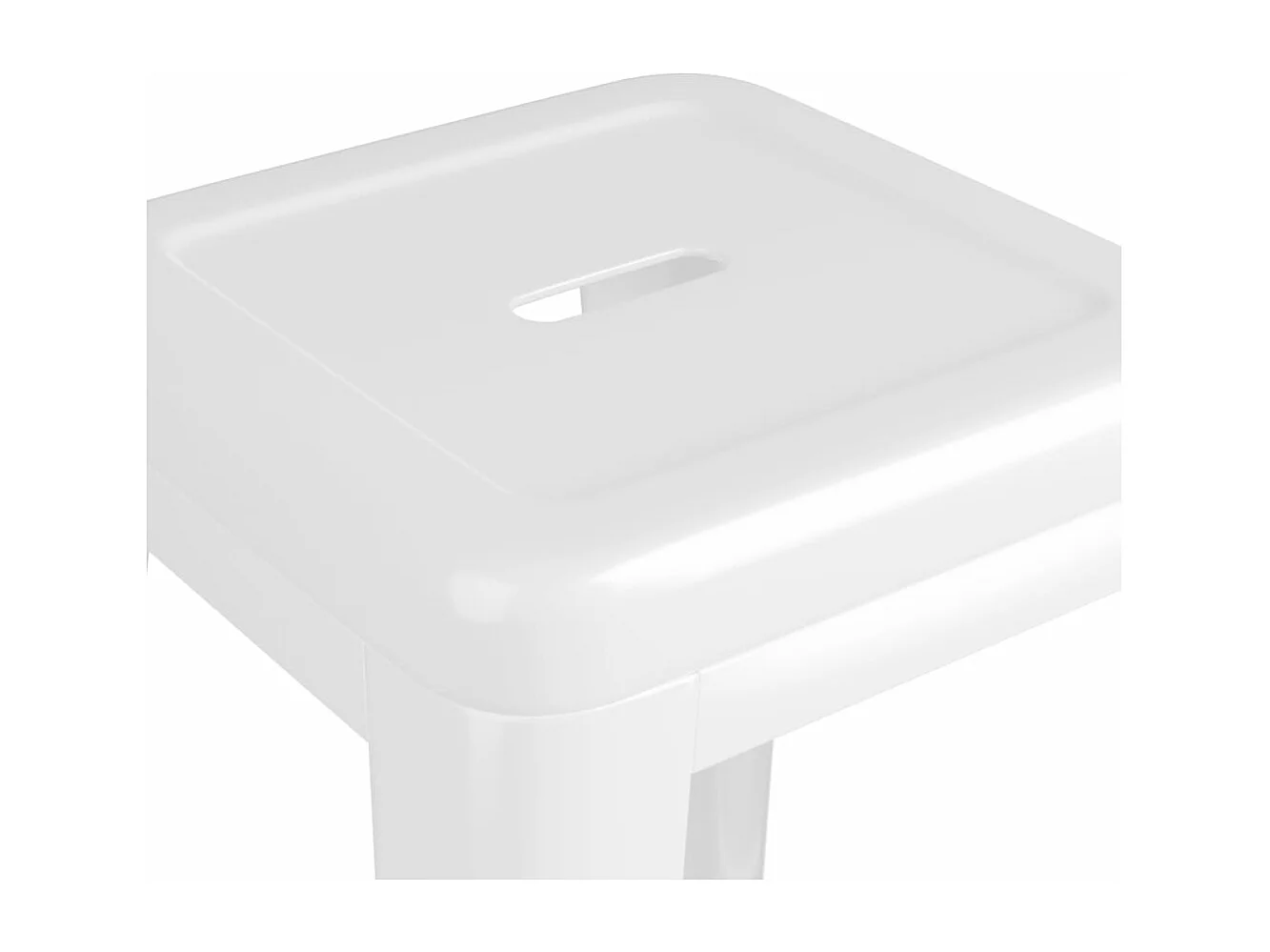 Tabourets de bar empilables lot de 2 blanc Métal