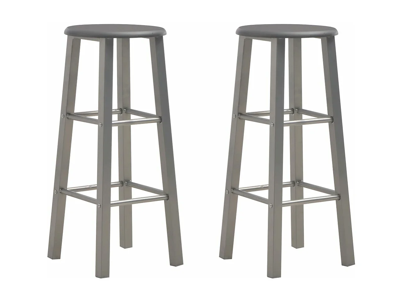 Tabourets de bar lot de 2 anthracite MDF