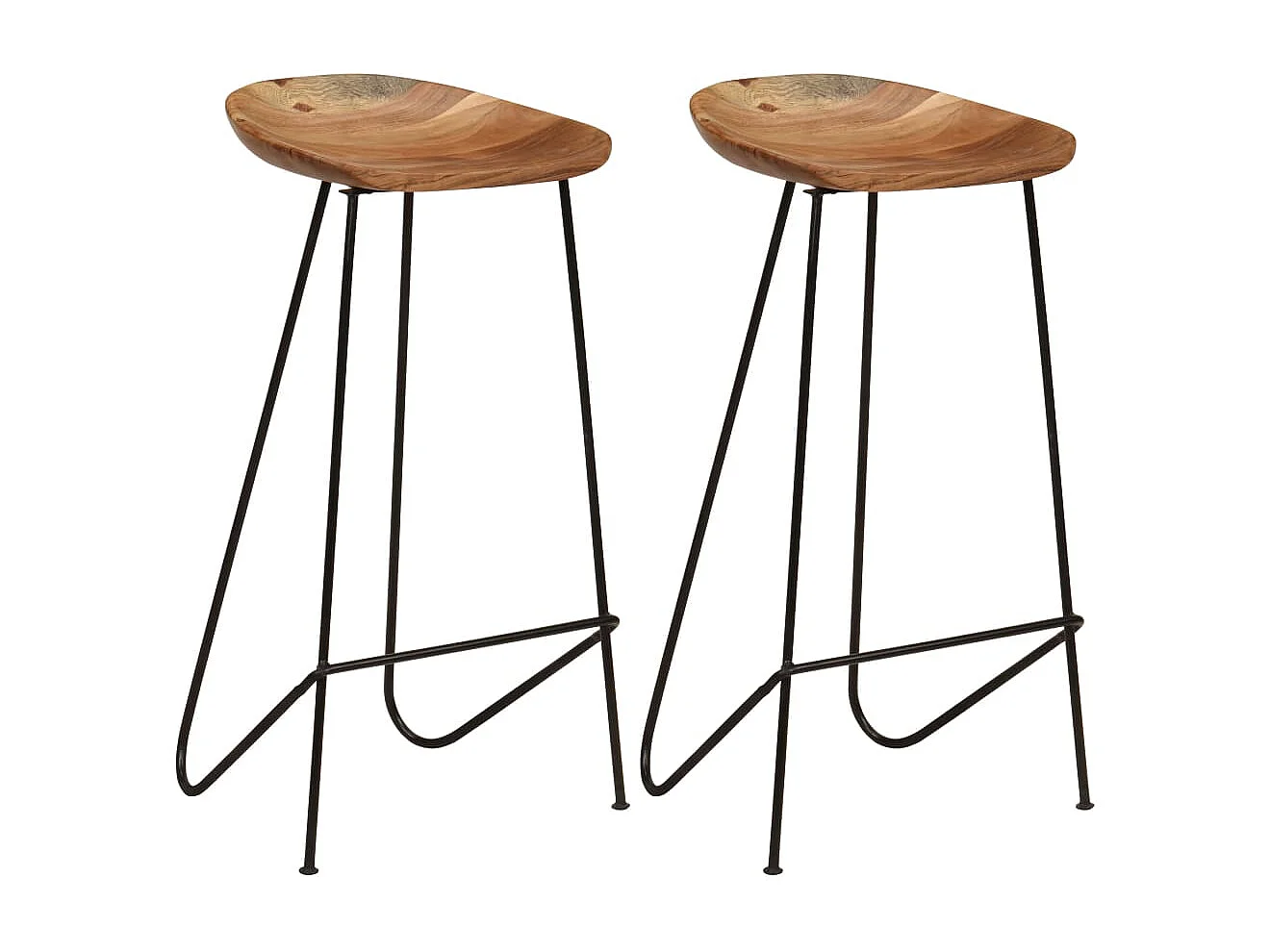 Barhocker 2 Stk. Massivholz Akazie