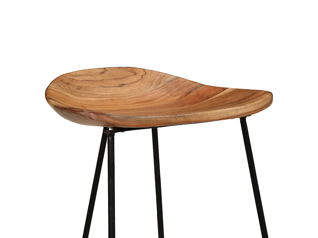 Tabourets de bar lot de 2 bois d'acacia massif