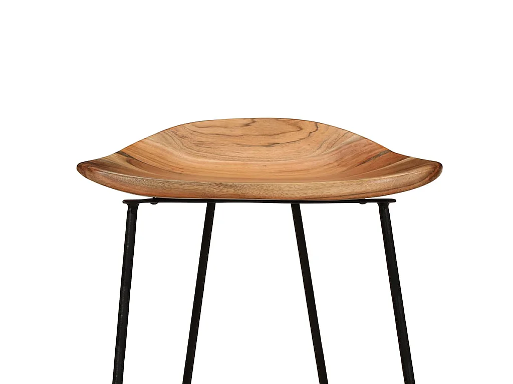 Tabourets de bar lot de 2 bois d'acacia massif
