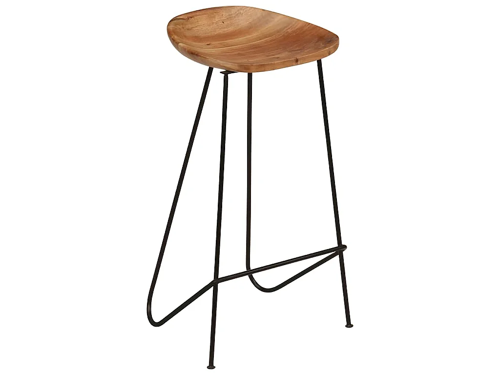 Tabourets de bar lot de 2 bois d'acacia massif