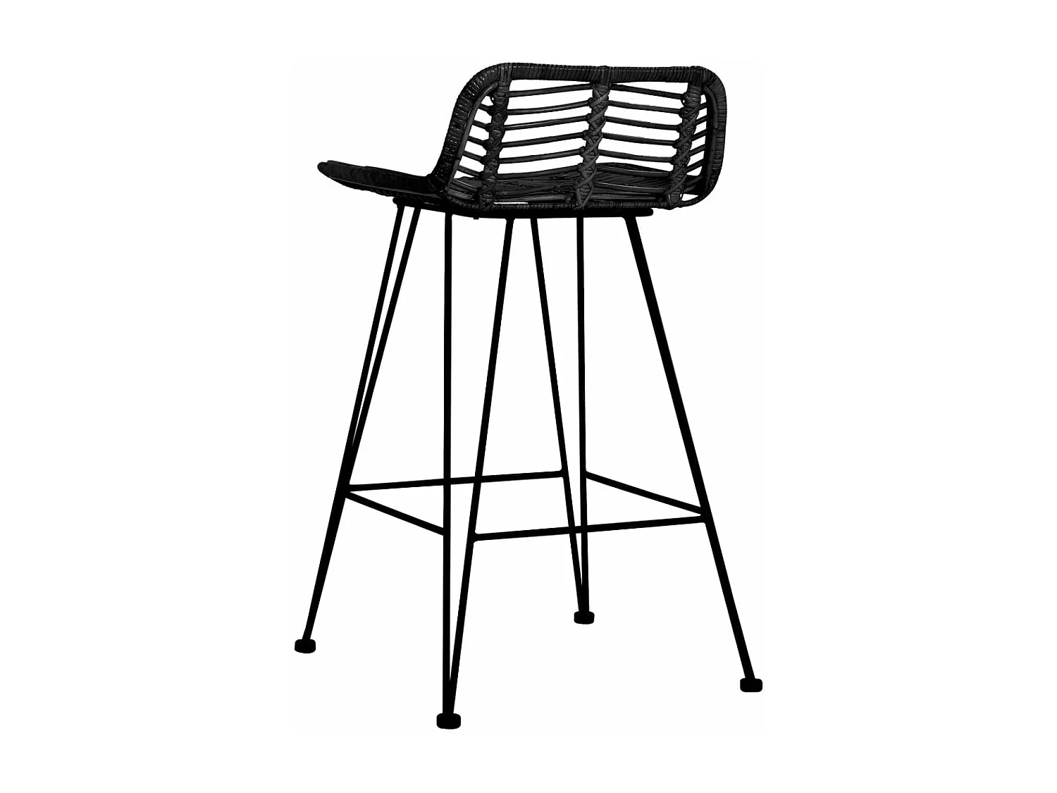 Barstoelen 2 st rattan zwart