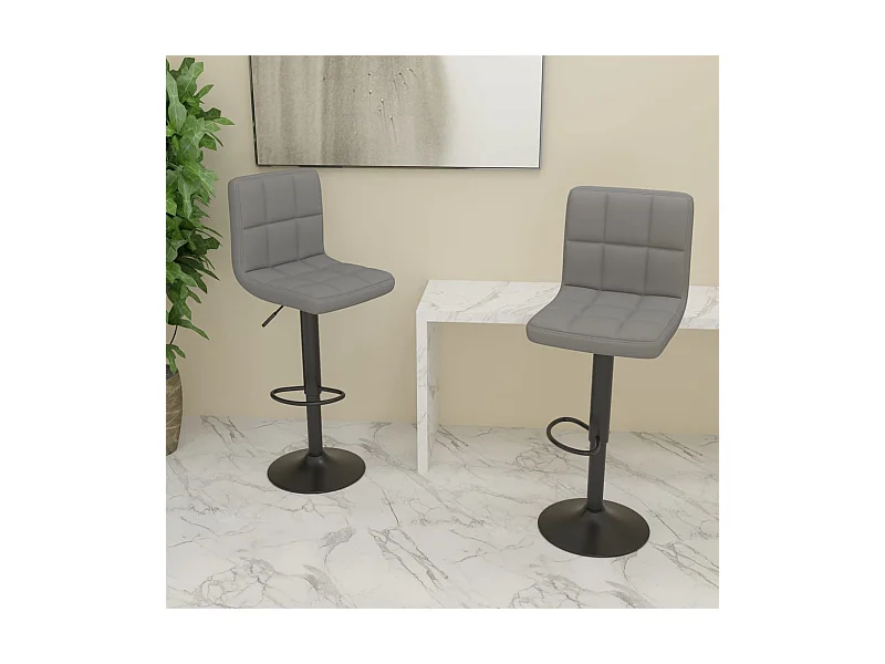 Bancos de bar 2 pcs tecido cinzento-claro