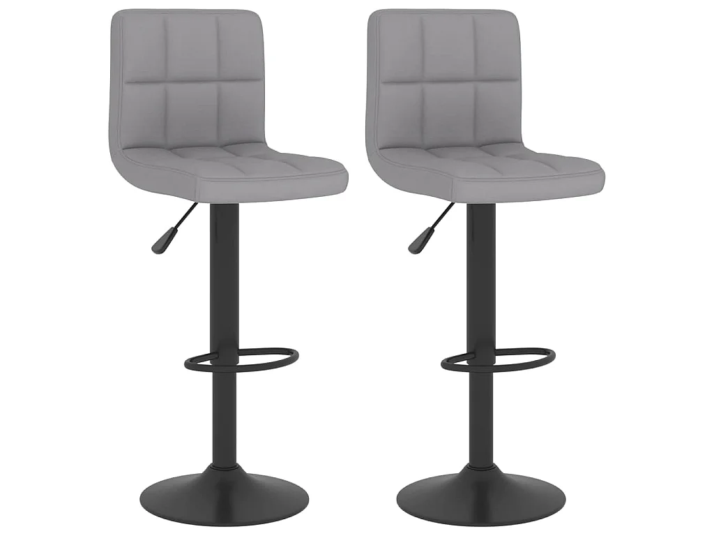 Barkrukken 2 st stof lichtgrijs