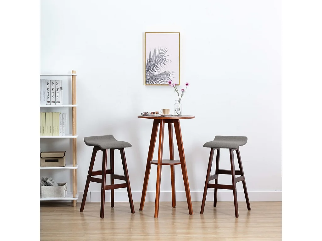 Barstoelen 2 st stof donkergrijs
