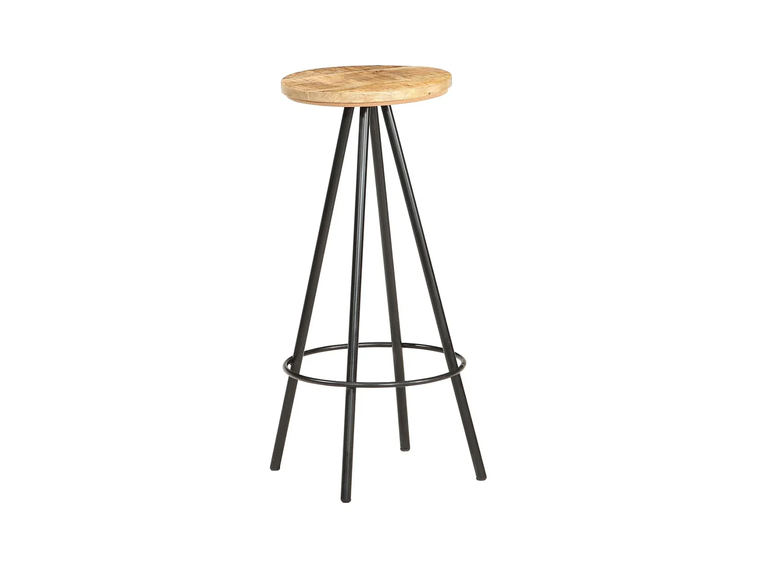 Tabourets de bar lot de 2 bois de manguier brut