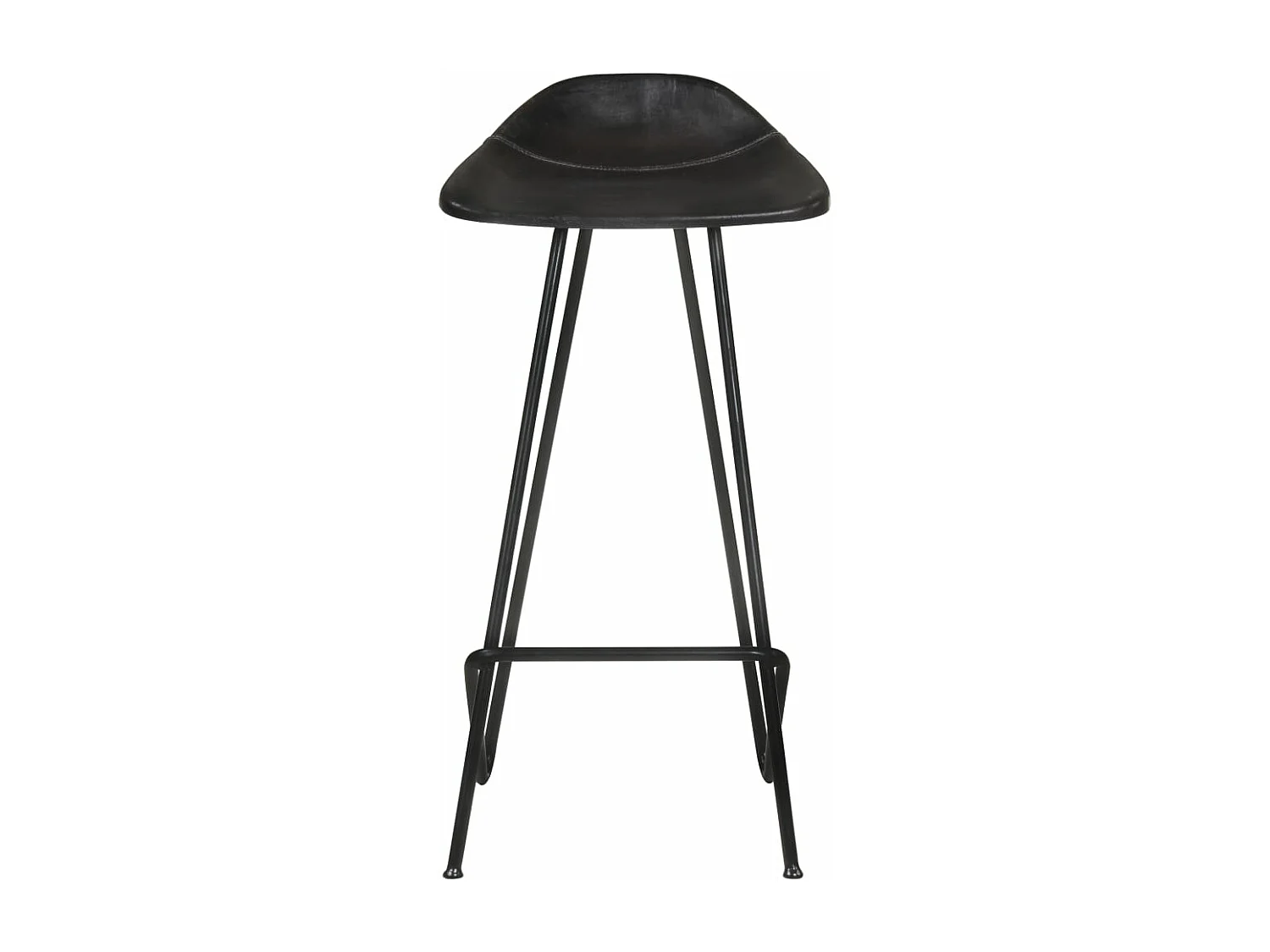 Tabourets de bar lot de 2 noir cuir véritable