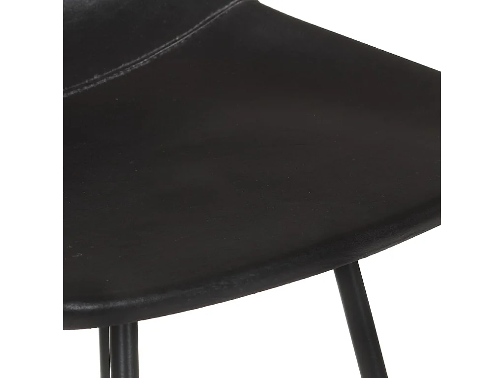 Tabourets de bar lot de 2 noir cuir véritable