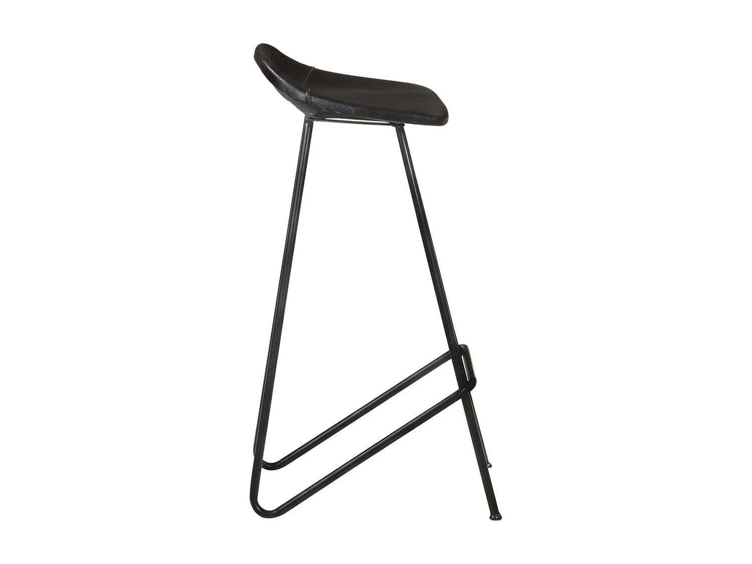 Tabourets de bar lot de 2 noir cuir véritable