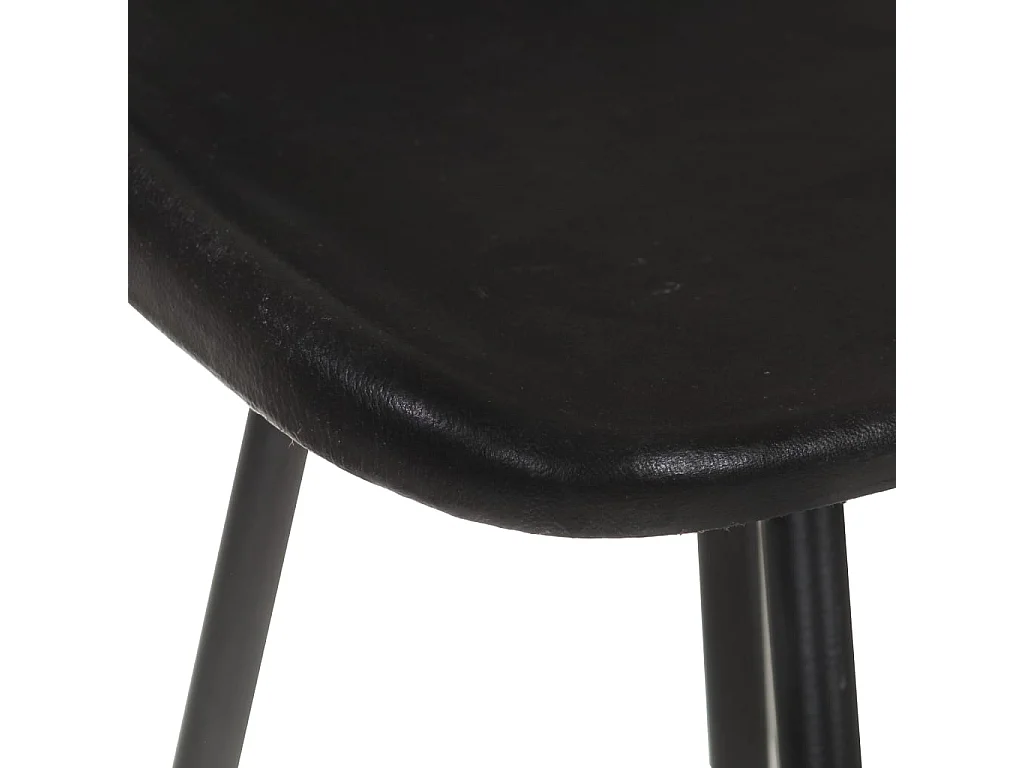 Tabourets de bar lot de 2 noir cuir véritable