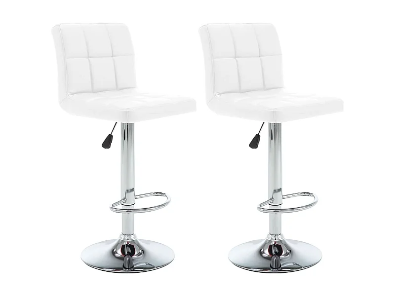 Tabourets de bar lot de 2 blanc similicuir