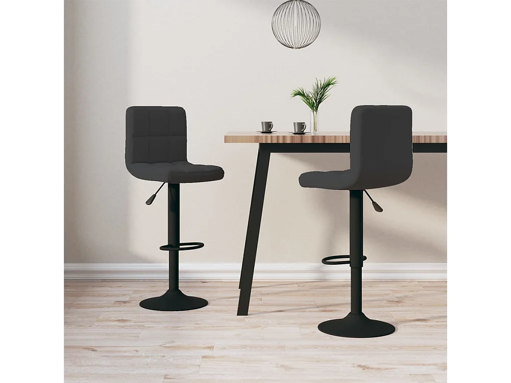 Tabourets de bar lot de 2 noir velours