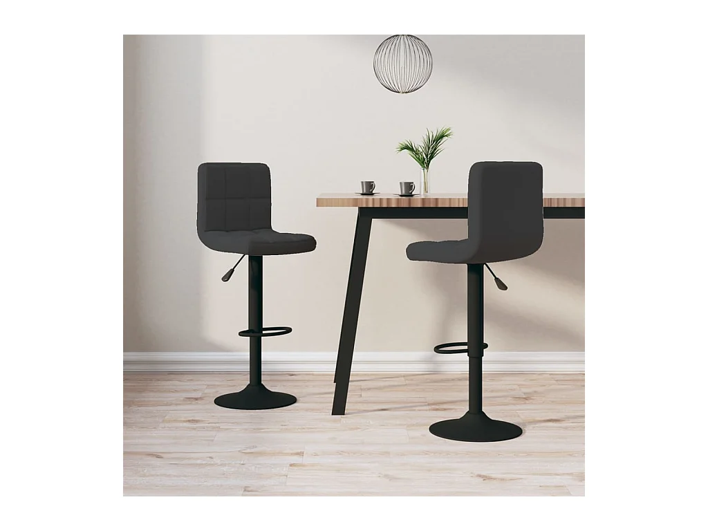 Tabourets de bar lot de 2 noir velours